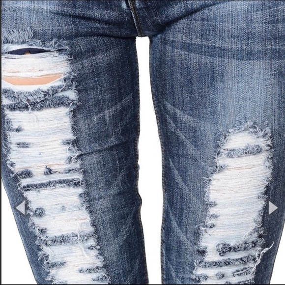 SWEET LOOK Destroyed Medium Wash Skinny Jeans - Picture 4 of 8